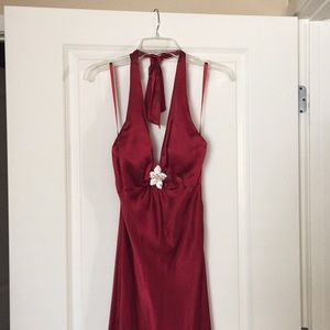 Red 100% silk dress